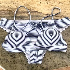 Navy/white nauti-stripe bikini